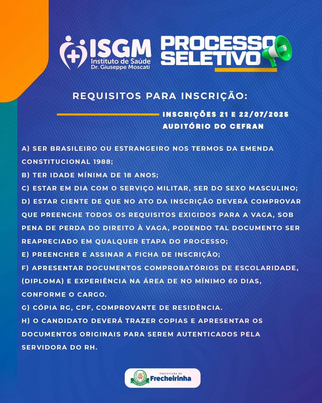 Requisitos do Processo Seletivo